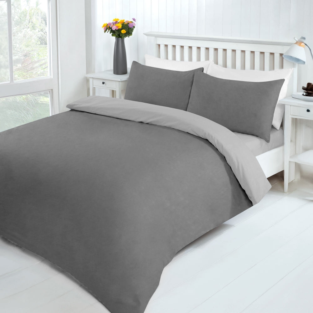 Lewis’s Supersoft Reversible Bed in a Bag - Charcoal / Grey - Double  | TJ Hughes
