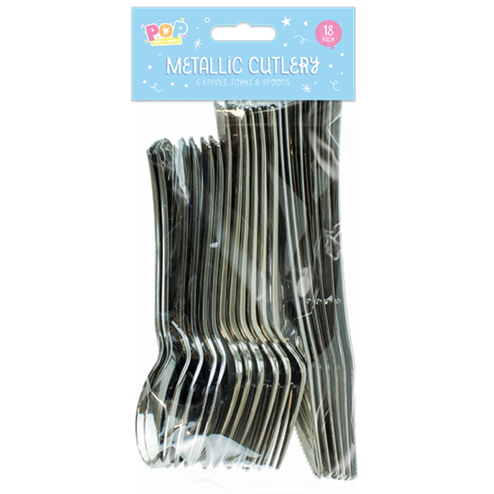 Pop Disposable Metallic Cutlery - 18 pack  | TJ Hughes