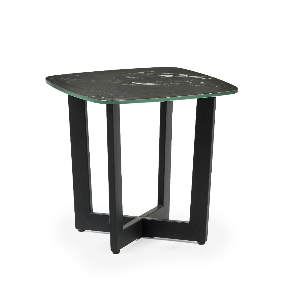 Olympus Lamp Table 45cm - Black Marble - Julian Bowen  | TJ Hughes