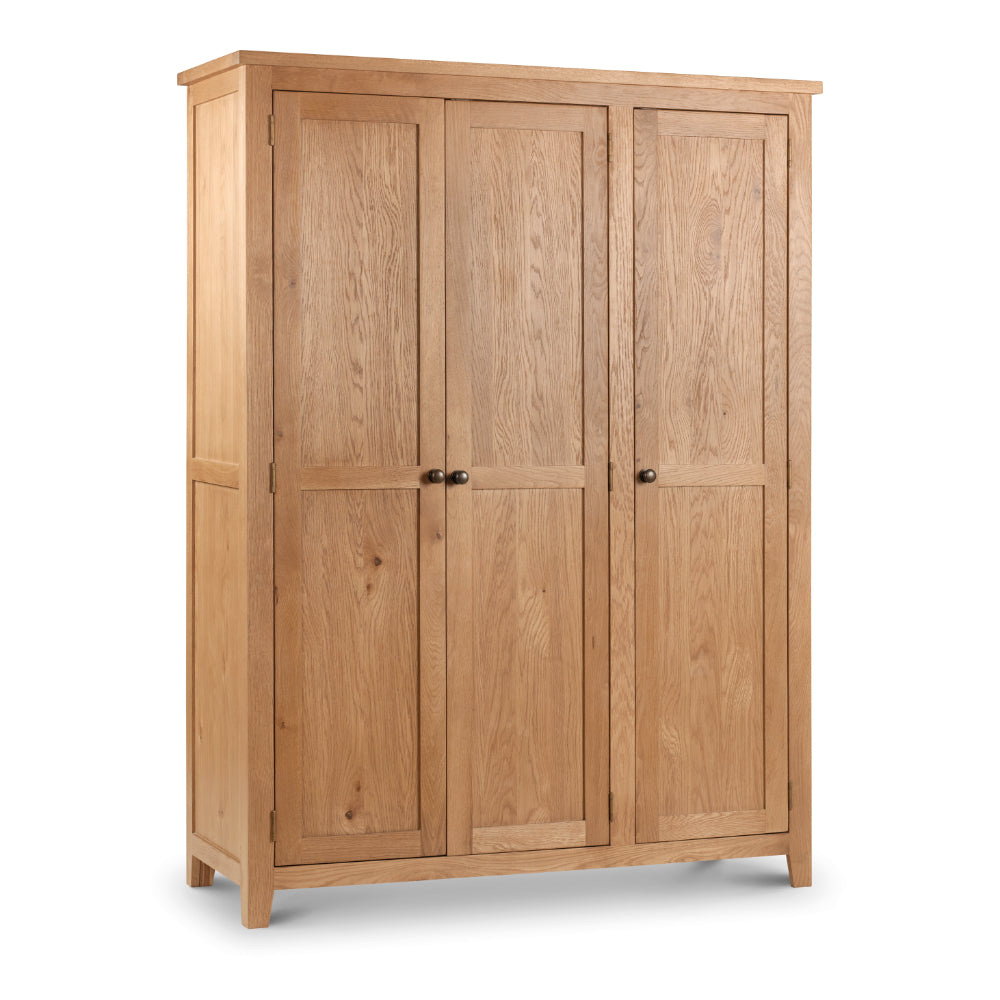 Marlborough Wardrobe with 3 Doors 1.8m- Oak - Julian Bowen  | TJ Hughes