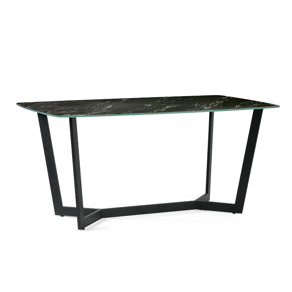 Olympus Dining Table 1.6m - Black Marble - Julian Bowen  | TJ Hughes