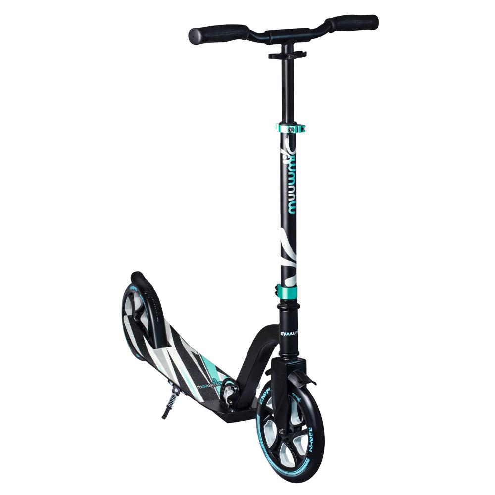 Muuwmi Aluminium Scooter Pro 230/205mm - Black & Turquoise  | TJ Hughes