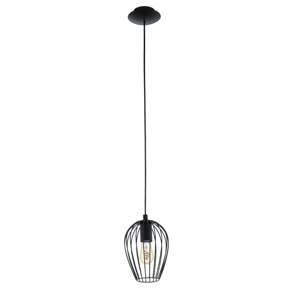 EGLO Newtown Vintage Pendant Light in Cage - Black  | TJ Hughes