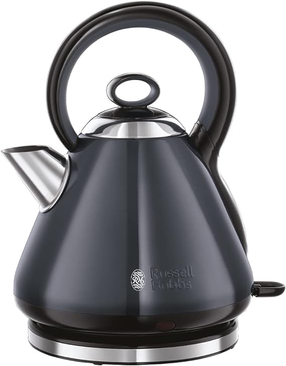 Russell Hobbs Traditional Electric Kettle - Stainless Steel Fast Boil Kettle - Russel Hobbs  | TJ Hughes Black