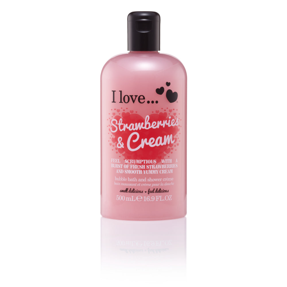 I Love Bath & Shower Cream Strawberries & Cream500ml  | TJ Hughes