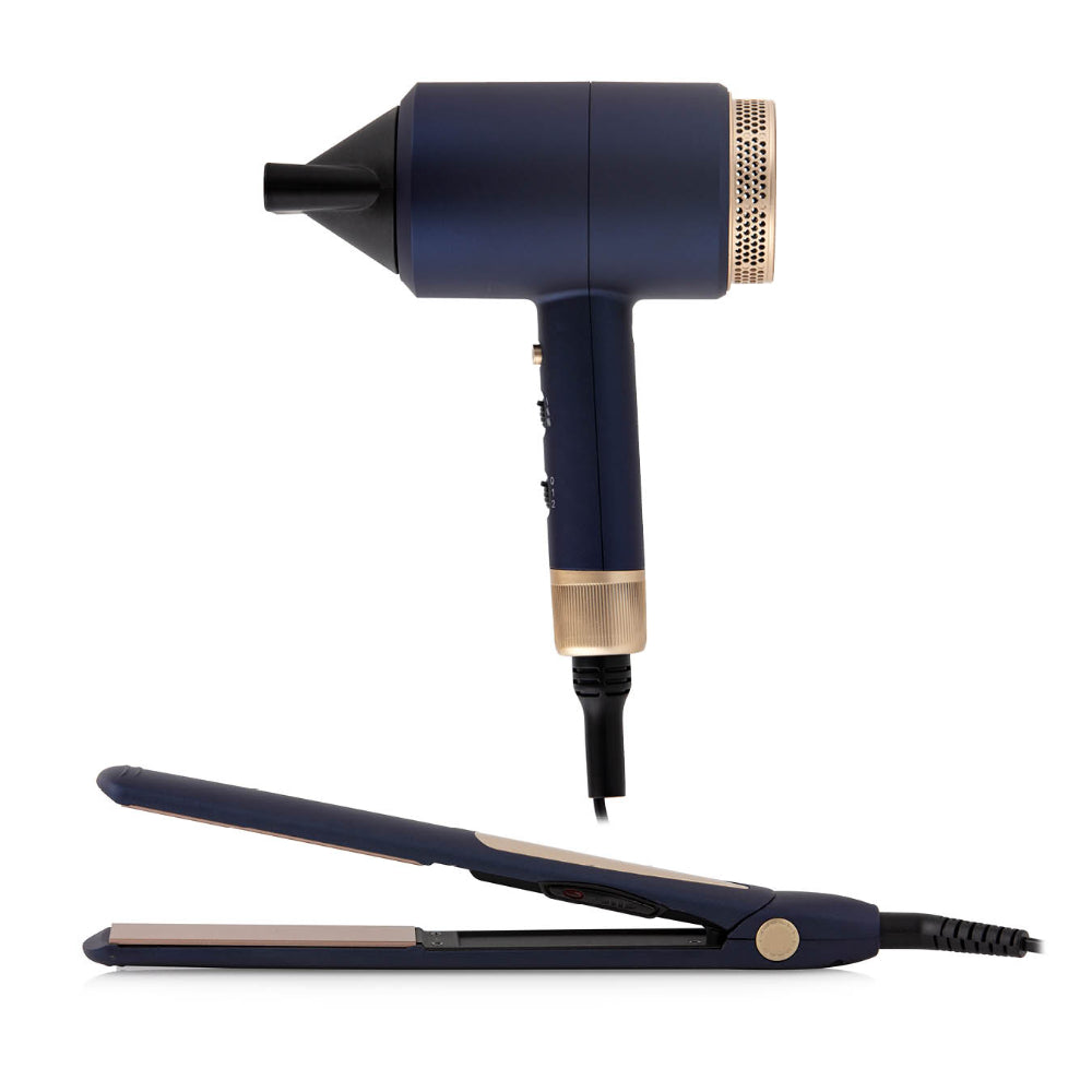 Carmen Gift Set Hair Dryer & Straightener  - Midnight Blue  | TJ Hughes