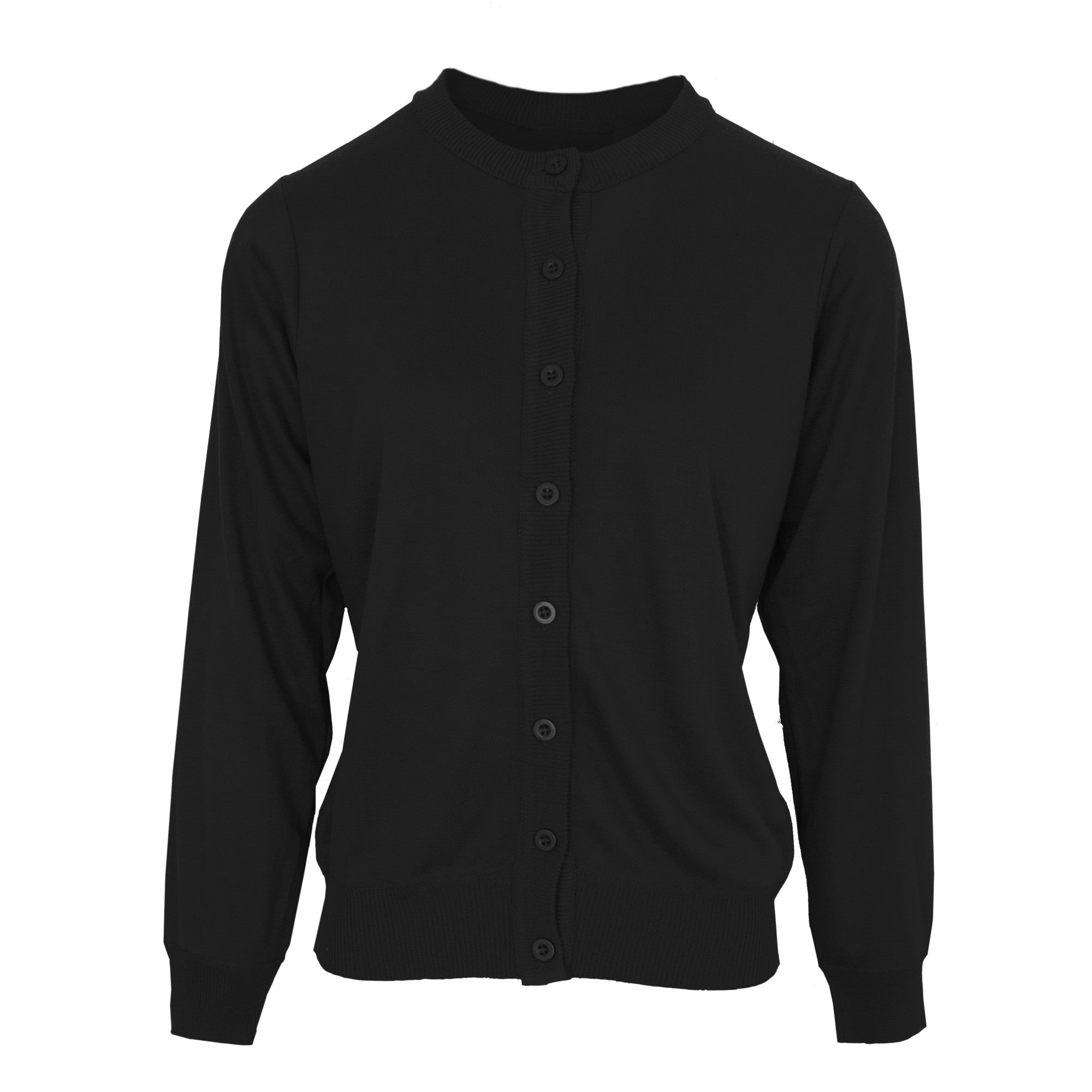 Tru Soft Touch Crew Neck Ladies Cardigan - Black - LARGE  | TJ Hughes