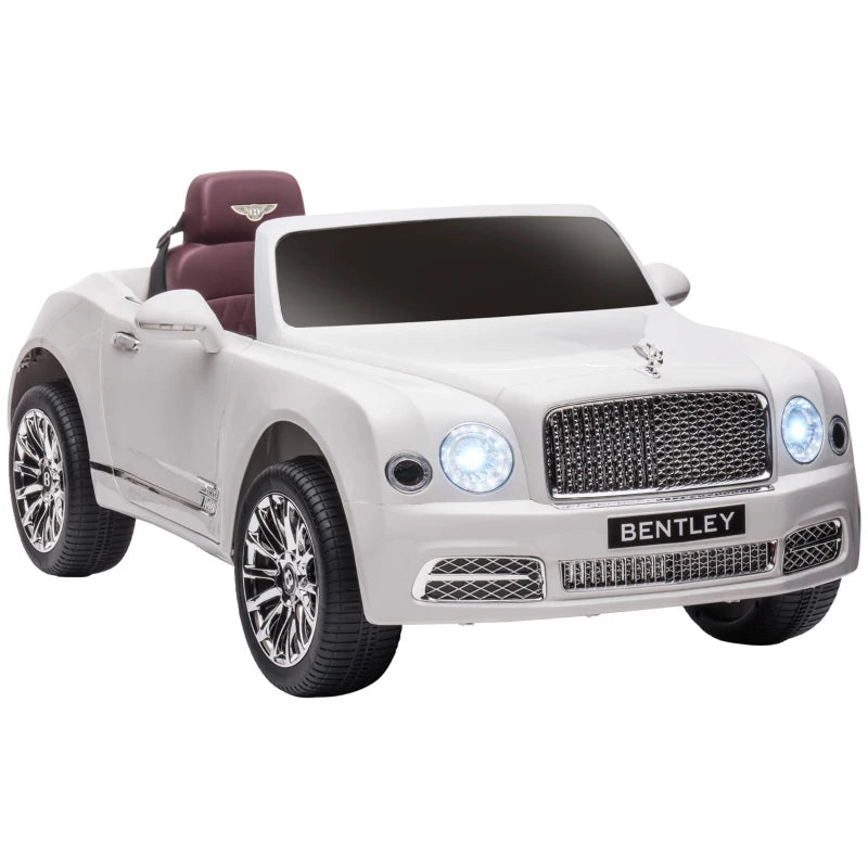 HOMCOM  Kids Electric Ride On Car Bentley 12V - White  | TJ Hughes