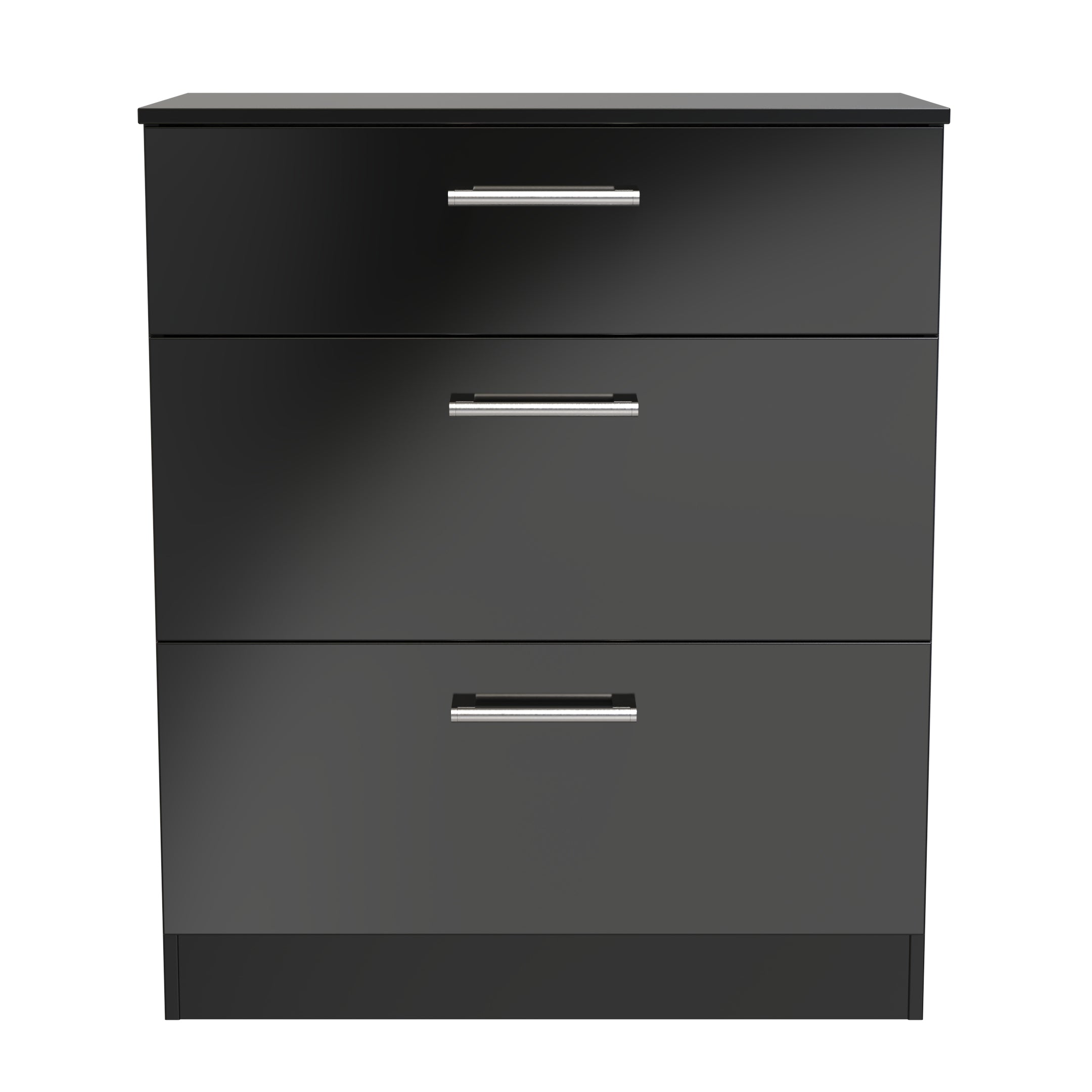 Denver Ready Assembled Chest Of Drawers with 3 Drawers - Black - Lewis’s Home  | TJ Hughes