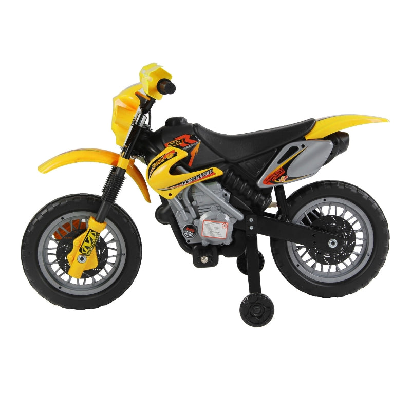 HOMCOM Kids Ride on Electric Motorcycle 6V Battery Scooter - Yellow  | TJ Hughes