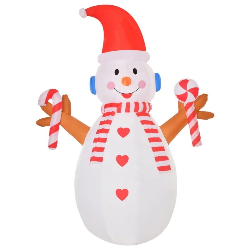 HOMCOM Rotating Christmas Inflatable Snowman - - Christmas Time  | TJ Hughes