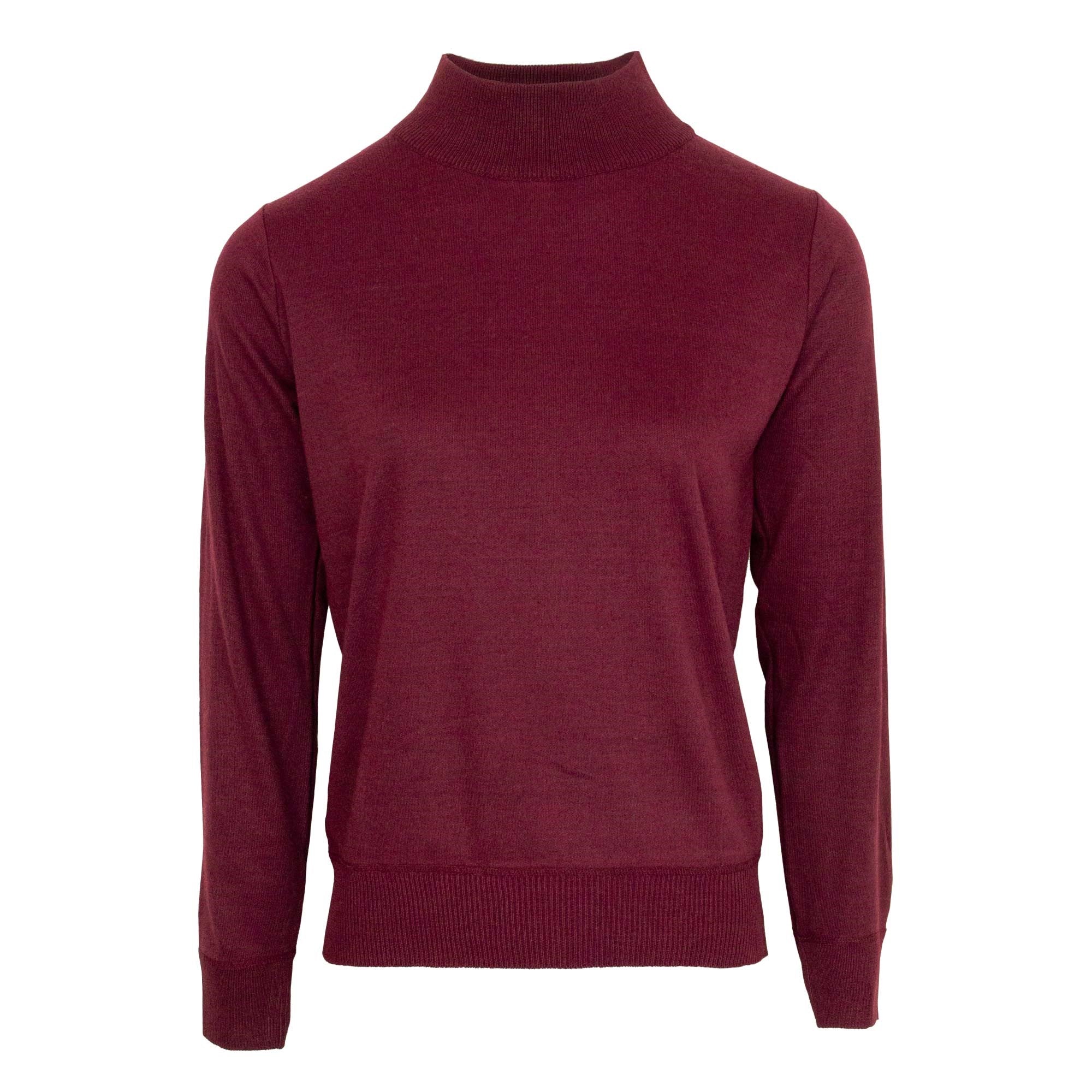 Tru True Soft Turtle Neck Ladies Jumper - Dark Wine - XLARGE  | TJ Hughes