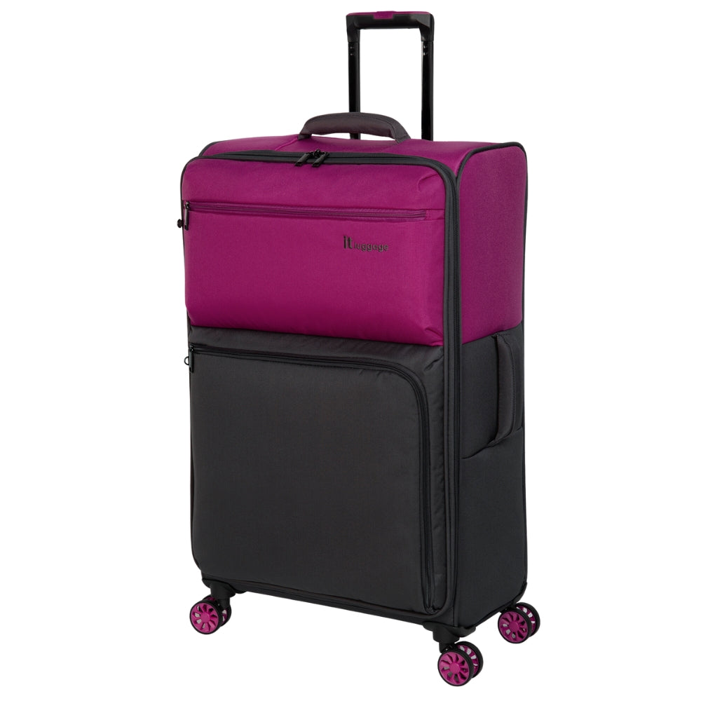 It Luggage Suitcase Megalite Duo-Tone 8 Wheel Eva Luggage - Fuchsia & Magnet - Large  | TJ Hughes