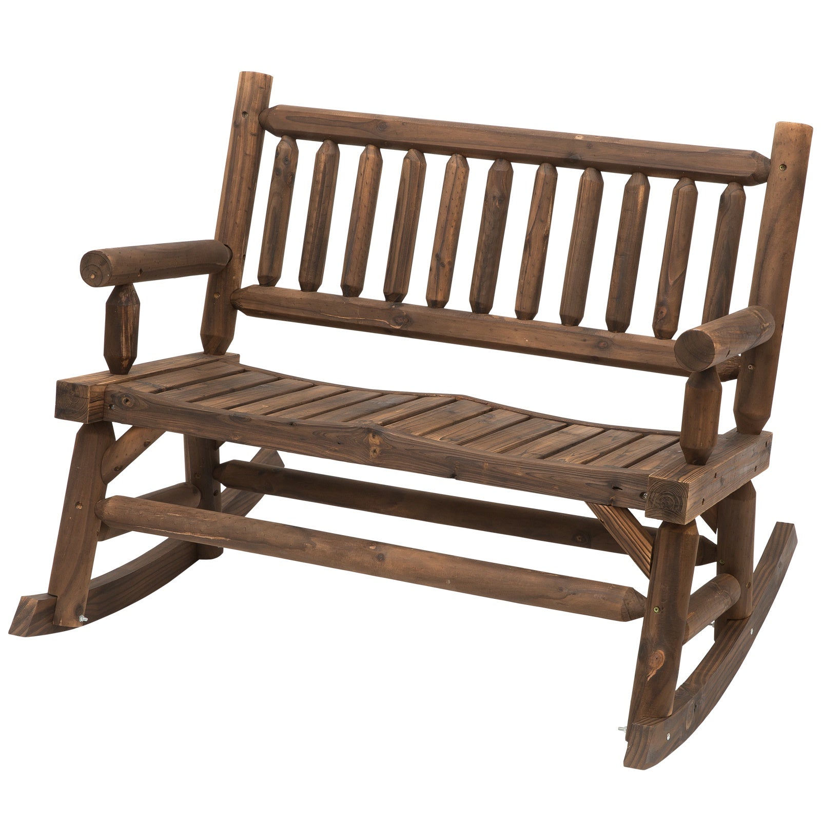 Outsunny2 seater  Rocking Chair -  Brown  | TJ Hughes Outsunny