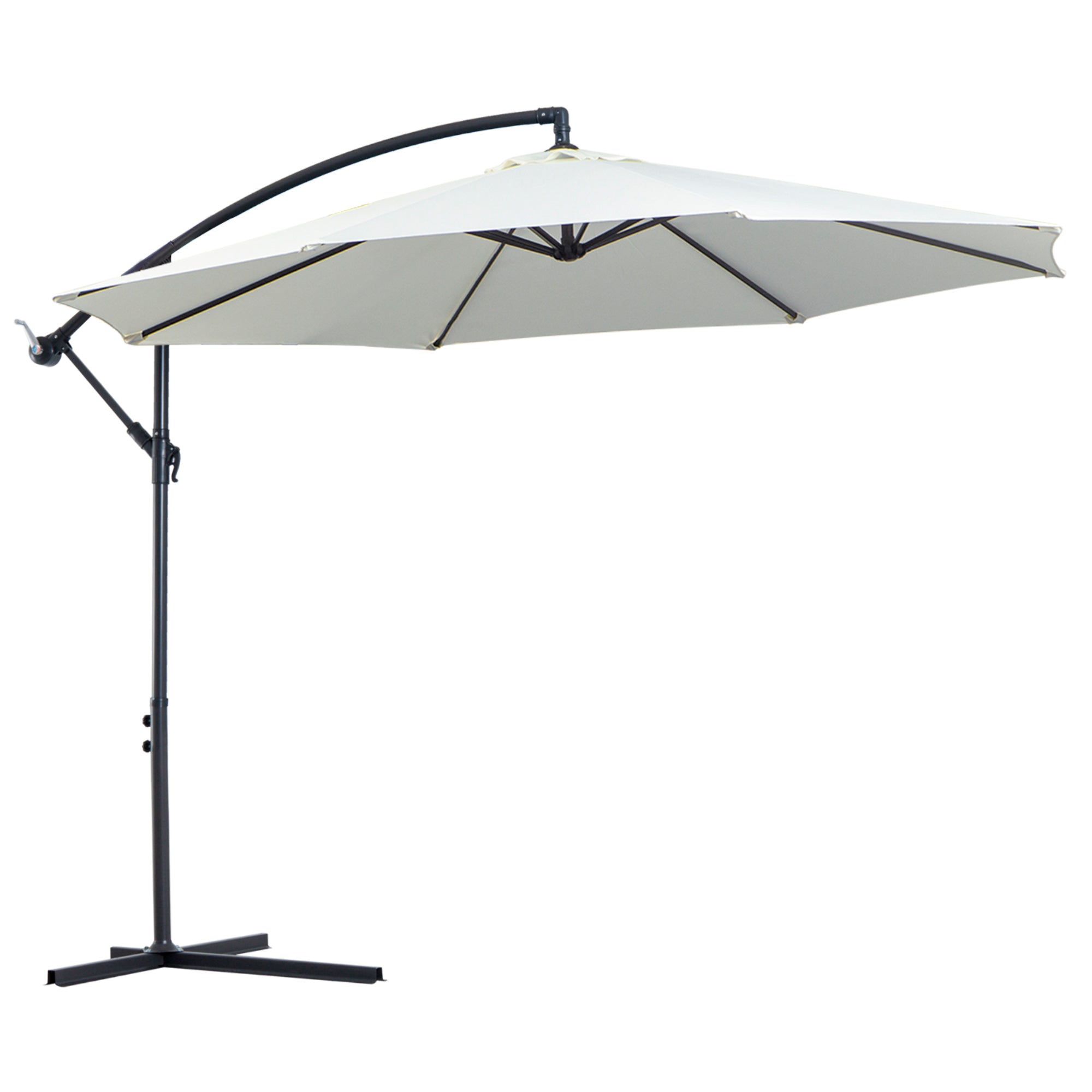 Outsunny  Banana Parasol  3m - Cream White  | TJ Hughes