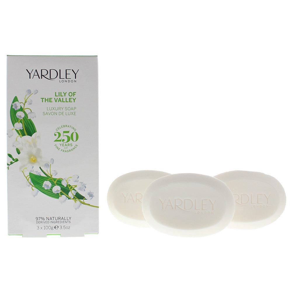 Yardley Lily Of The Valley Gift Set : 3 X Luxury Soap 100g  | TJ Hughes