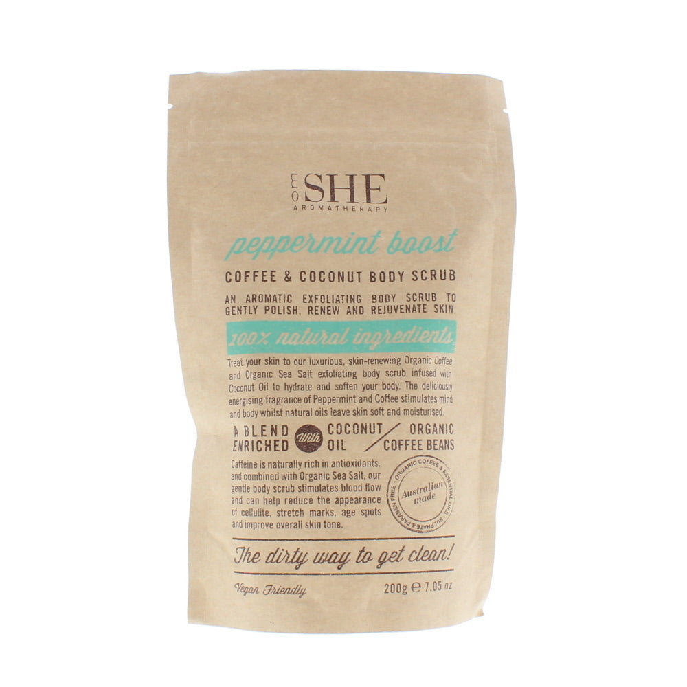 Om She Coffee  Coconut Peppermint Boost Body Scrub 200g  | TJ Hughes