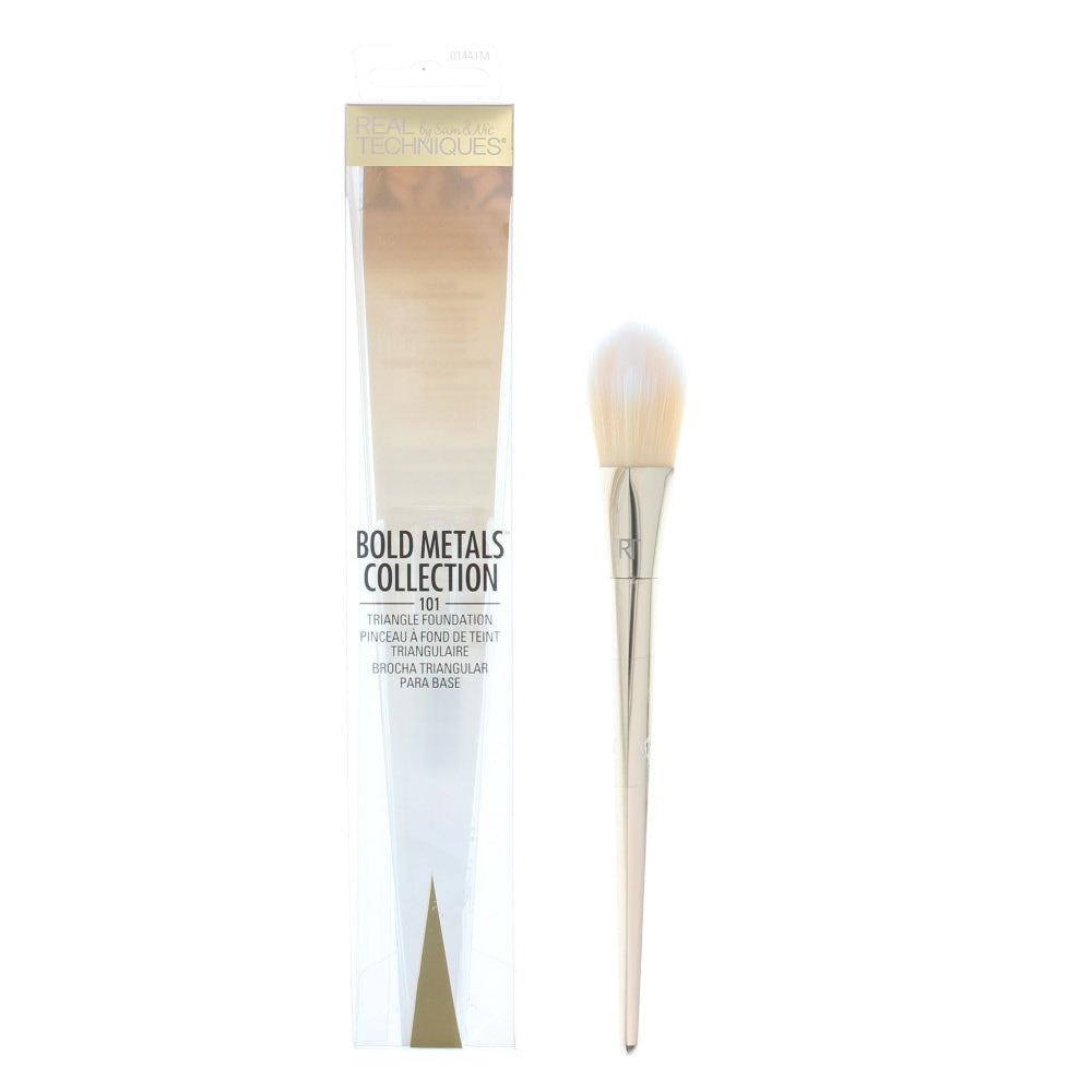 Real Techniques Bold Metals Collection 101 Triangle Foundation Base 01441 Make-Up Brush  | TJ Hughes