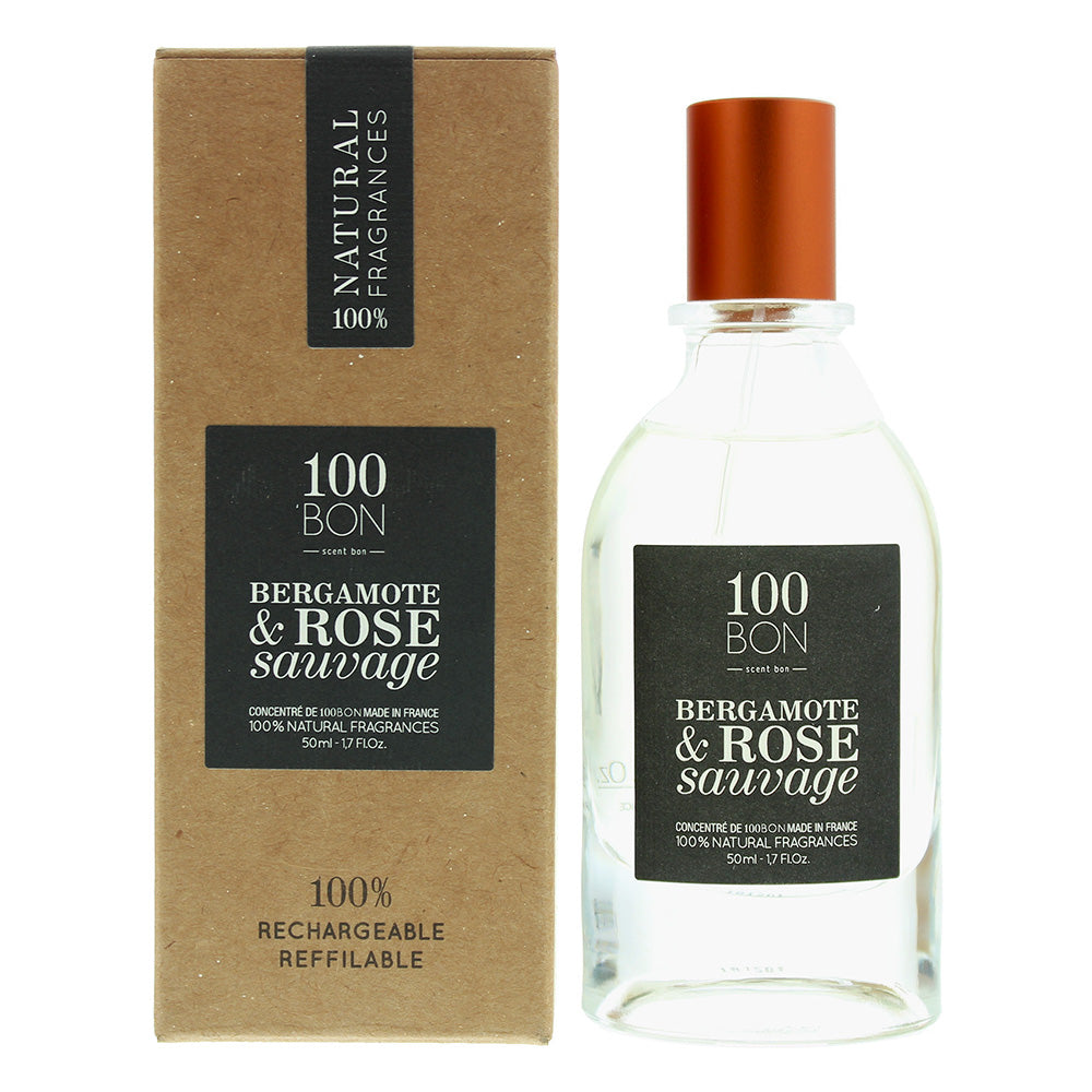 100 Bon Bergamote  Rose Sauvage Concentre Refillable Eau de Parfum 50ml  | TJ Hughes