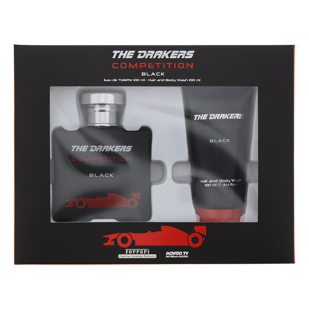 Mondo Tv Ferrari The Drakers Competition Black Eau de Toilette Gift Set : Eau de Toilette 100ml - Hair And Body Wash 100ml  | TJ Hughes