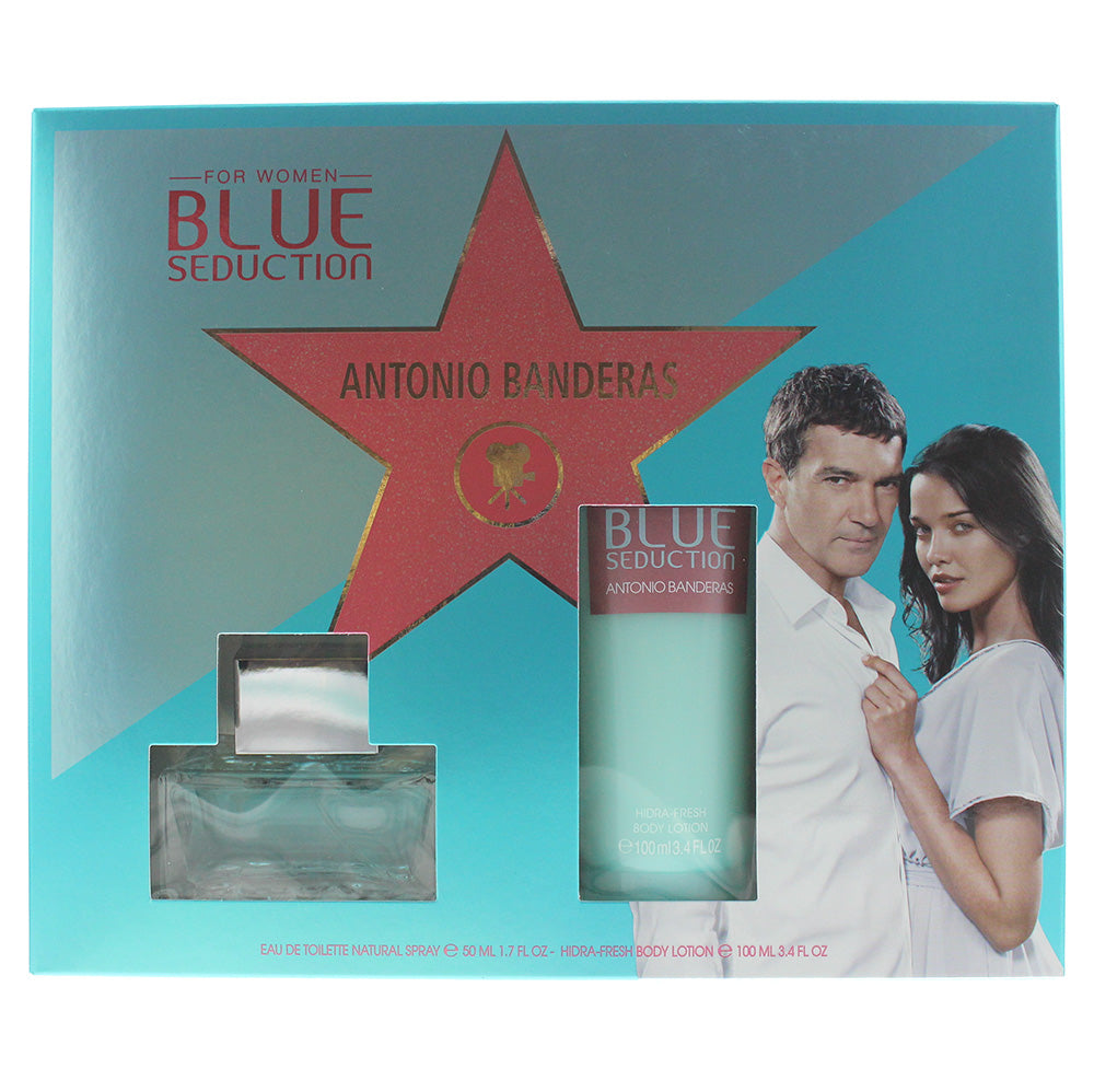 Antonio Banderas Blue Seduction 2 Piece Set - Eau De Toilette 50ml -  Body Lotion 100ml  | TJ Hughes