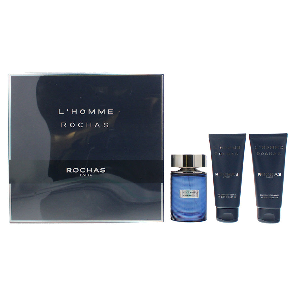 Rochas L’Homme Rochas 3 Piece Giftset: Eau De Toilette 100ml - Shower Gel 100ml - Aftershave Balm 100ml  | TJ Hughes