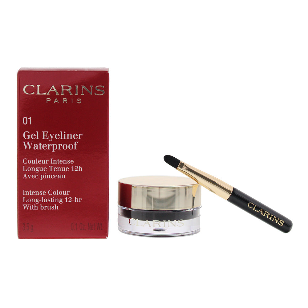 Clarins Gel Eyeliner Waterproof Intense Colour Long Lasting 12H with Brush #01 Intense Black 3.5g  | TJ Hughes