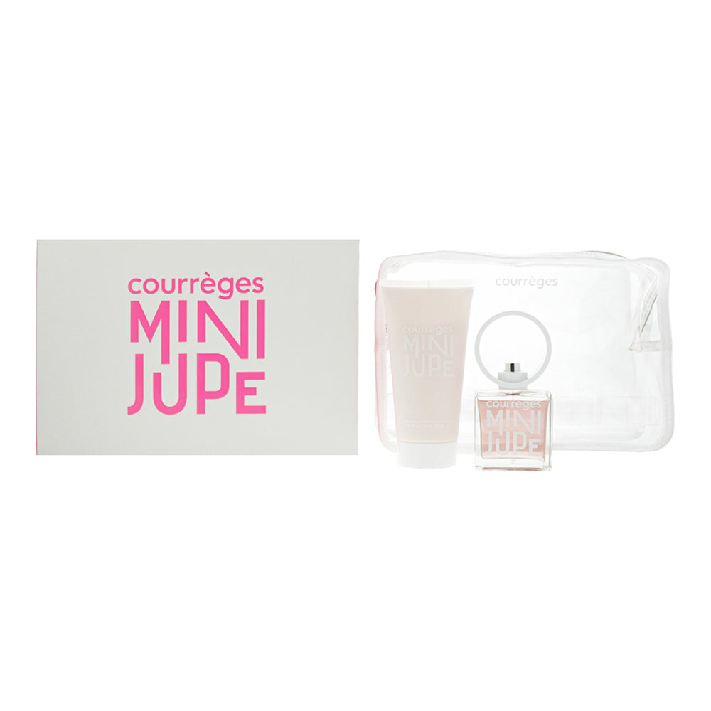 Courreges Mini Jupe 3 Piece Gift Set: Eau De Parfum 50ml - Body Cream 150ml - Toiletry Bag  | TJ Hughes