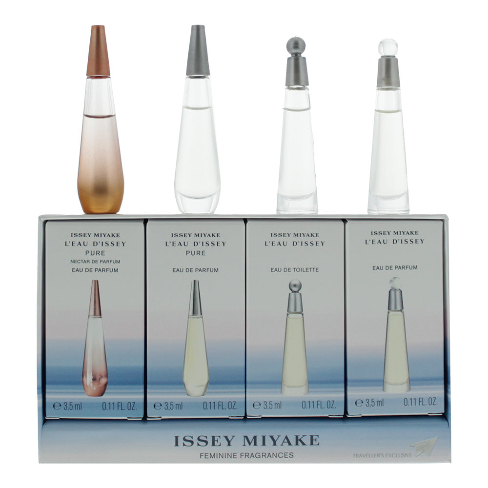 Issey Miyake L’eau D’issey 4 Piece Gift Set: Nectar Eau De Parfum 3.5ml - Pure Eau De Parfum 3.5ml - Eau De Toilette 3.5ml - Eau De Parfum 3.5ml - Eau
