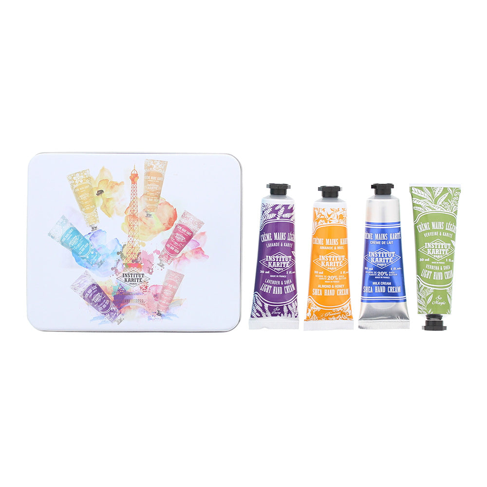 Institut Karite Paris Shea Gift Set 4 x Tube Hand Cream 30ml-Lavender-Almond & Honey-Milk Cream-Verbana  | TJ Hughes