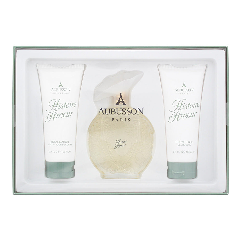 Aubusson Histoire D’amour 3 Piece Gift Set: Eau de Parfum 100ml - Body Lotion 100ml - Shower Gel 100ml  | TJ Hughes