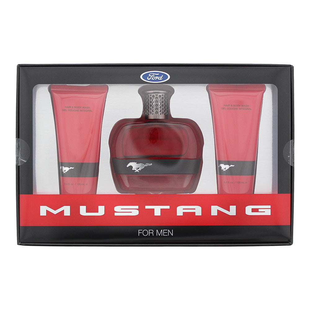 Mustang Red 3 Piece Gift Set: Eau De Toilette 100ml - Aftershave Balm 100ml - Hair & Body Wash 100ml  | TJ Hughes