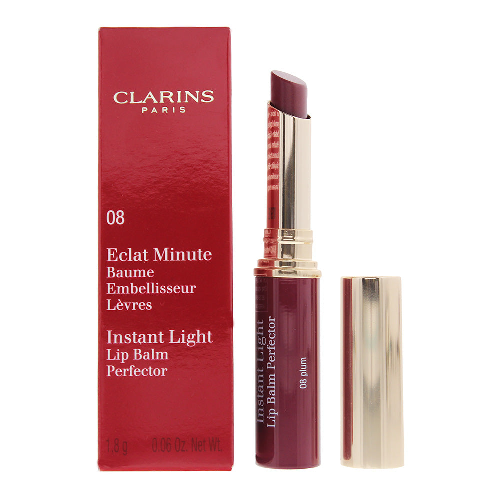 Clarins Instant Light 08 Plum Lip Balm Perfector 1.8g  | TJ Hughes