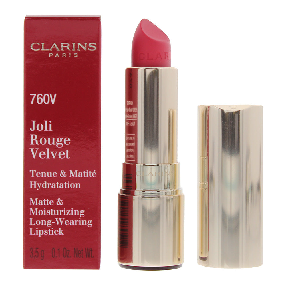 Clarins Joli Rouge Velvet Matte & Moisturizing Long Wearing Lipstick 760V Pink Cranberry 3.5g  | TJ Hughes