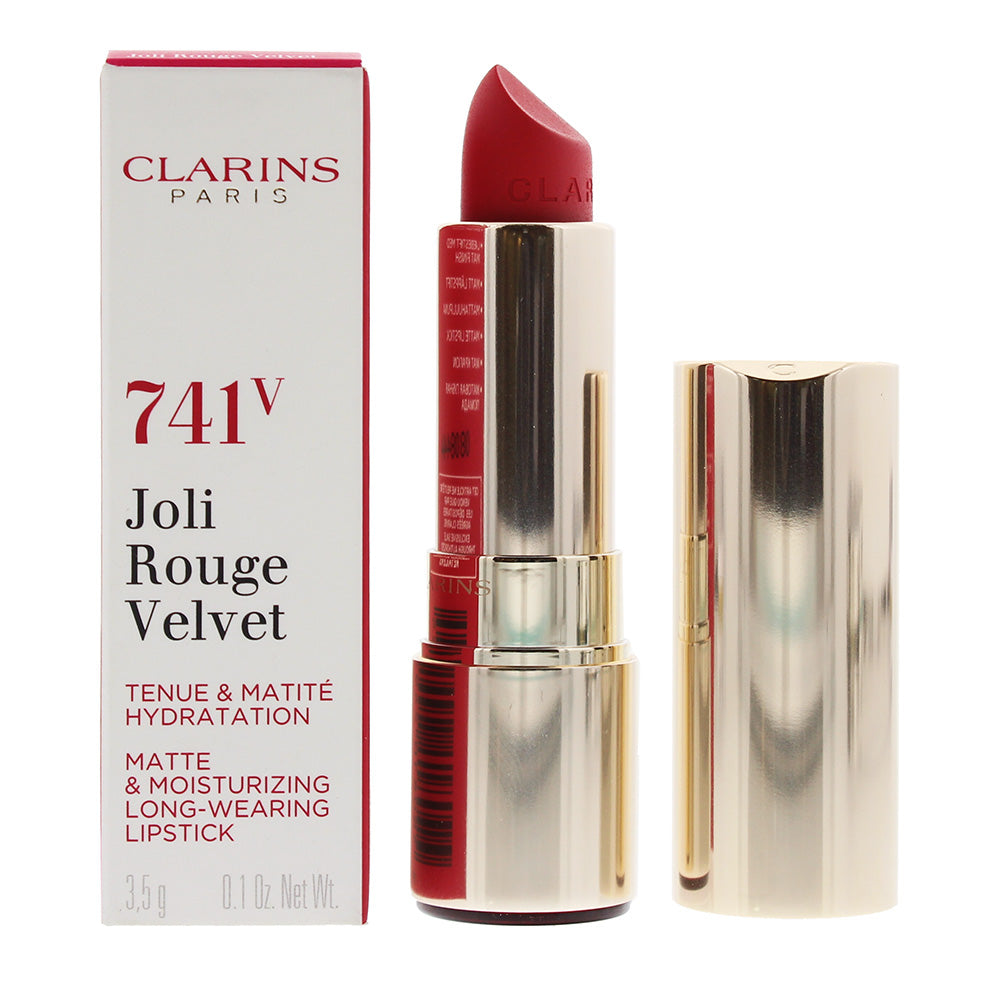 Clarins Joli Rouge Velvet Matte & Moisturizing Long Wearing Lipstick 741V Red Orange 3.5g  | TJ Hughes