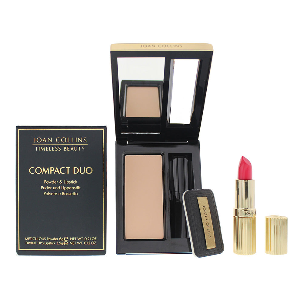 Joan Collins Compact Duo Powder 6g - Evelyn Cream Lipstick 3.5g  | TJ Hughes