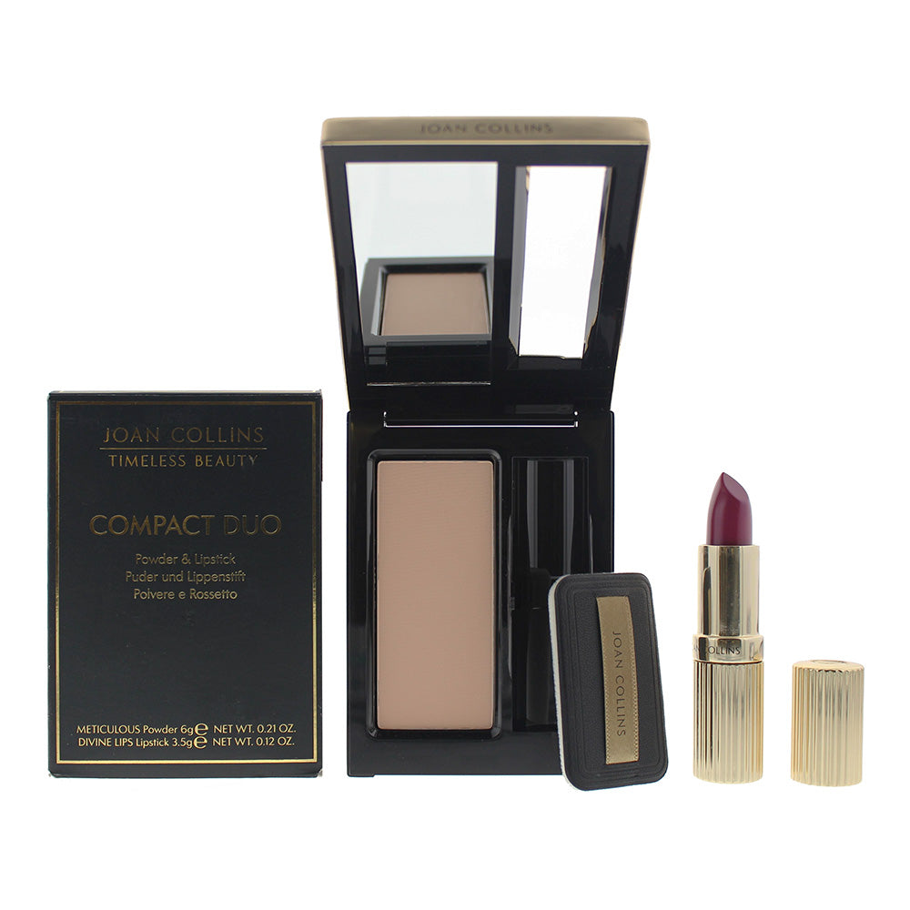 Joan Collins Compact Duo Powder 6g - Lady Joan Cream Pearl Lipstick 3.5g  | TJ Hughes