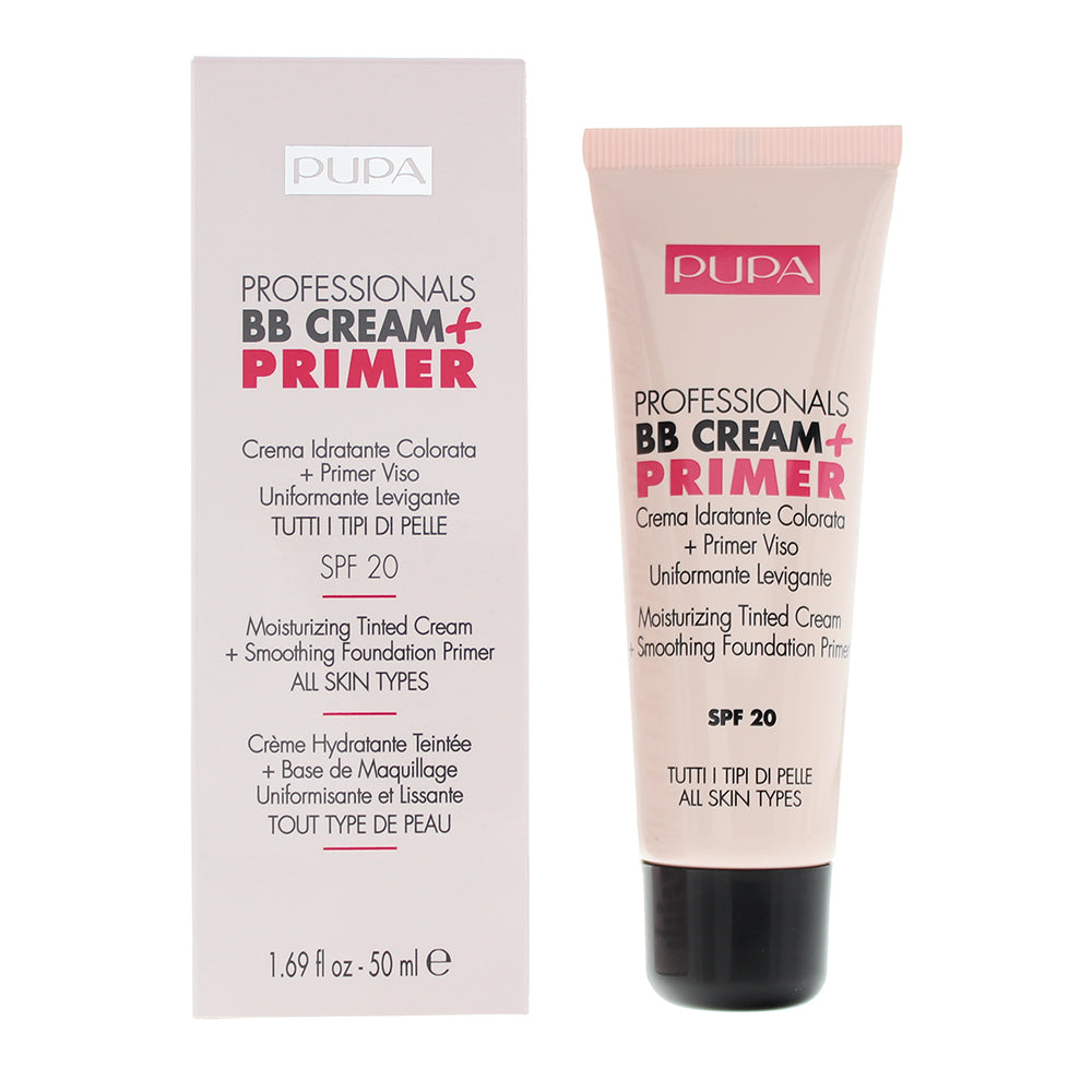 Pupa Professionals BB Cream + Primer 002 Sand SPF 20 Tinted Cream 50ml All Skin Types  | TJ Hughes