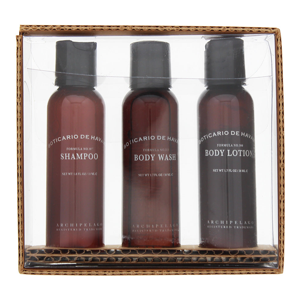 Archipelago Botanicals Boticario De Havana 3 Piece Gift Set: Shampoo 53ml - Body Wash 53ml - Body Lotion 53ml  | TJ Hughes