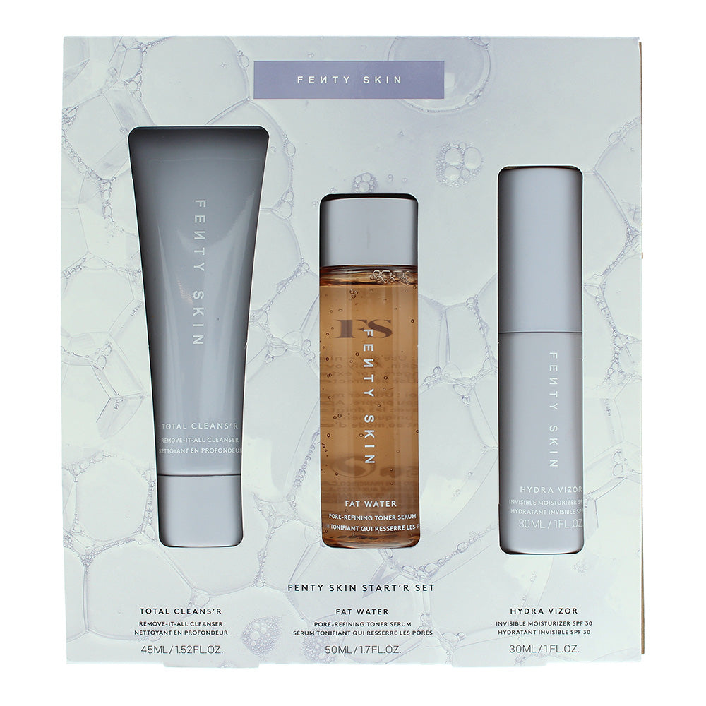 Fenty Beauty Fenty Skin 3 Piece Gift Set: Cleanser 45ml - Toner 50ml - Moisturiser 30ml  | TJ Hughes