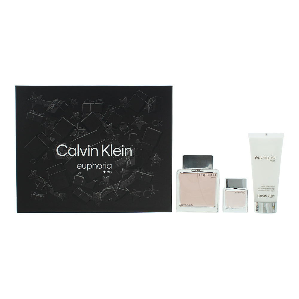 Calvin Klein Euphoria Men 3 Piece Gift Set: Eau de Toilette 100ml - Aftershave B  | TJ Hughes