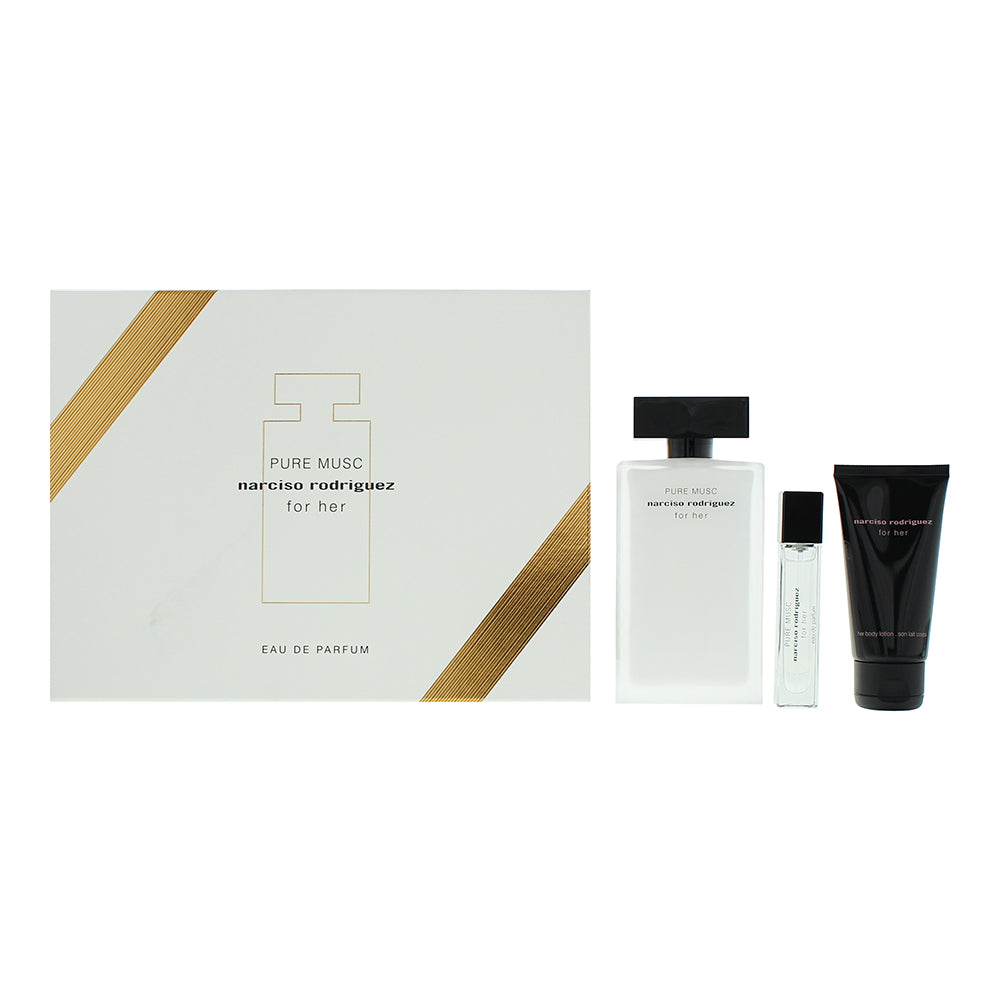 Narciso Rodriguez Pure Musc For Her 3 Piece Gift Set: Eau De Parfum 100ml - Eau  | TJ Hughes