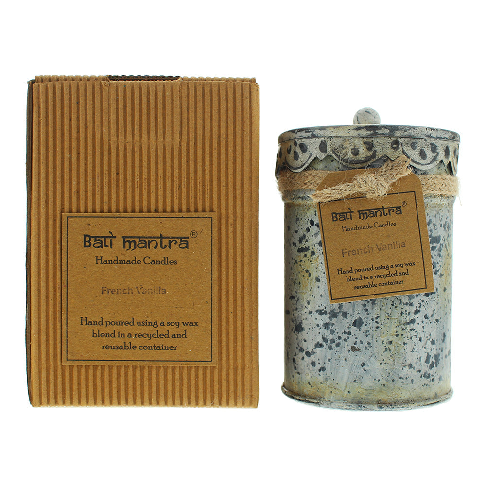 Bali Mantra Victorian Tin White French Vanilla Candle 500g  | TJ Hughes