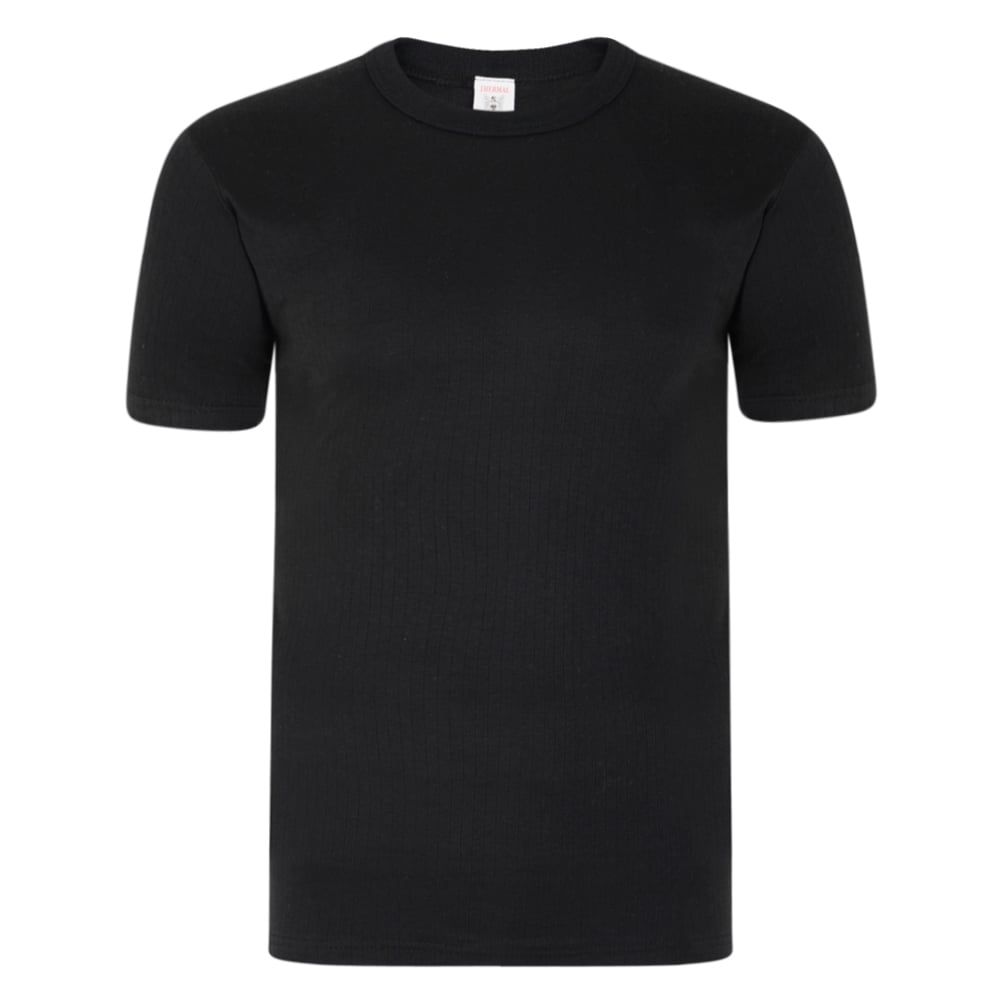 Men’s Thermal Short Sleeved T-Shirt- Black - Small - TJ Hughes