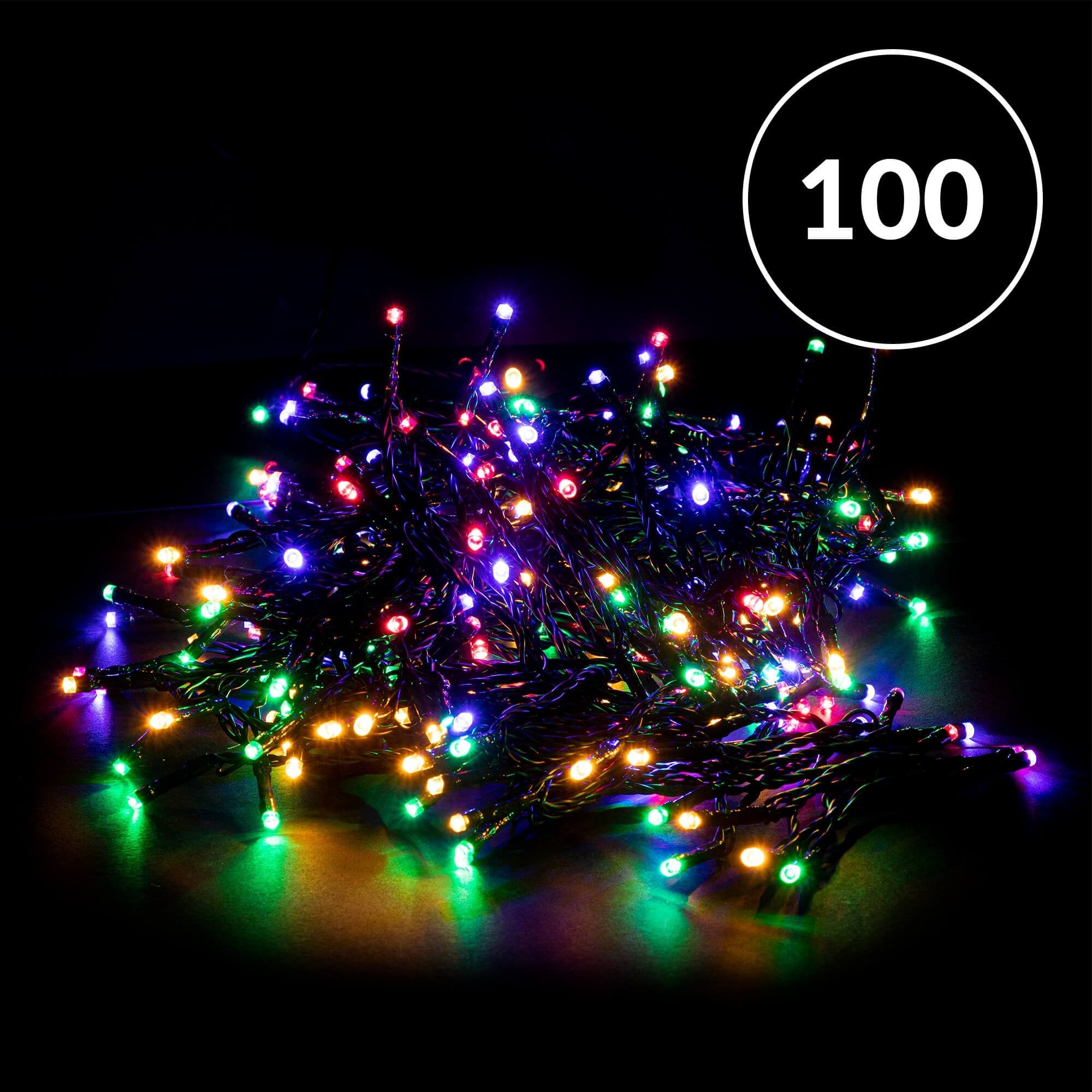 Christmas Sparkle Battery Operated Fairy Lights with 100 Multi Coloured LEDS  | TJ Hughes