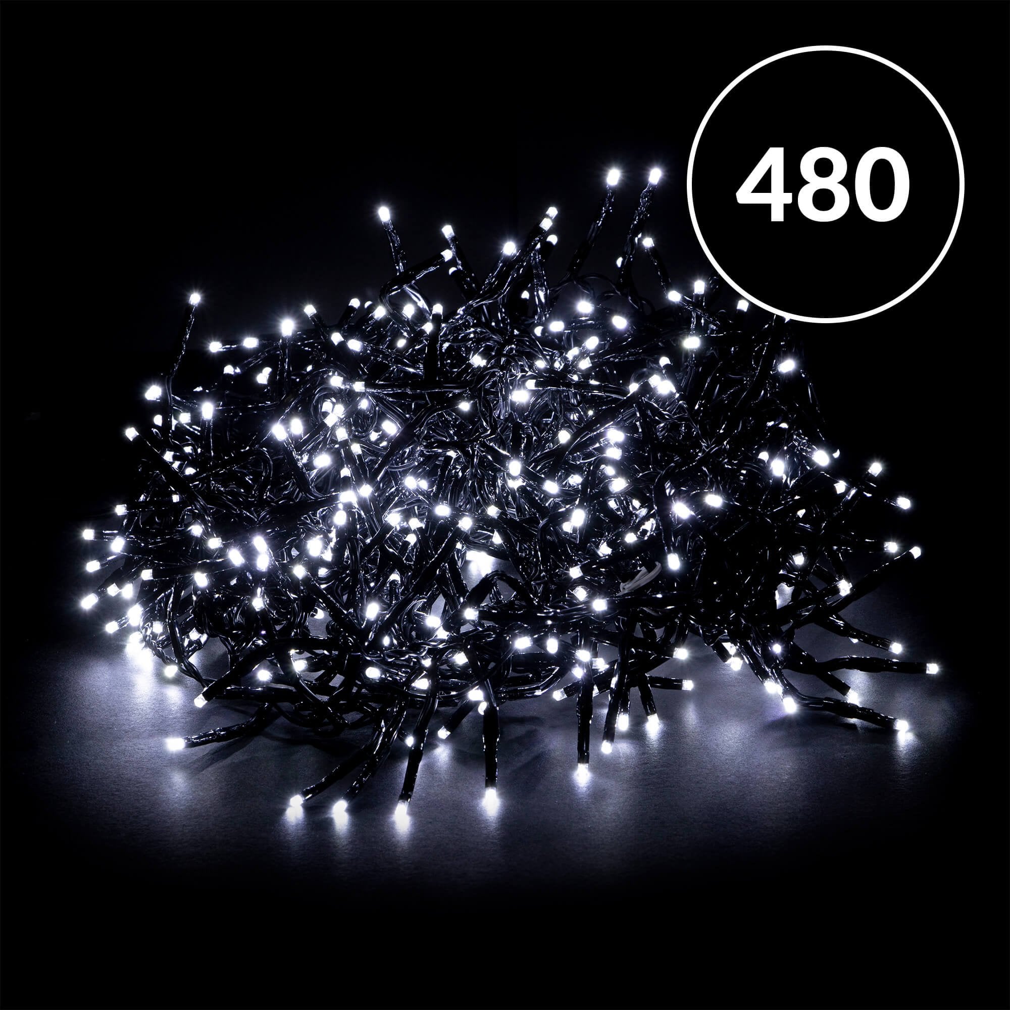Christmas Sparkle Indoor and Outdoor Cluster Lights x 480 with White LEDs - Mains Operated  | TJ Hughes