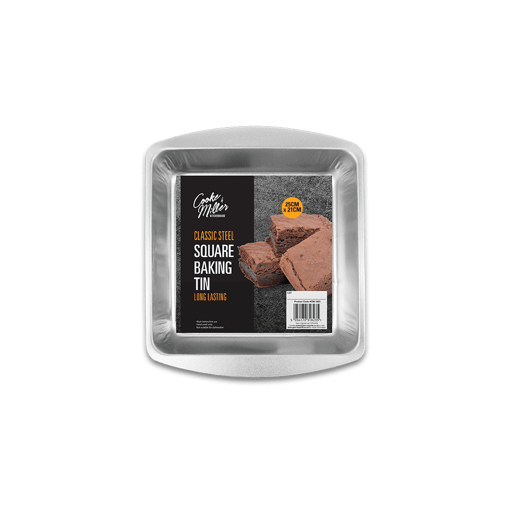 Cooke Miller Classic Steel Square Cake Tin  | TJ Hughes