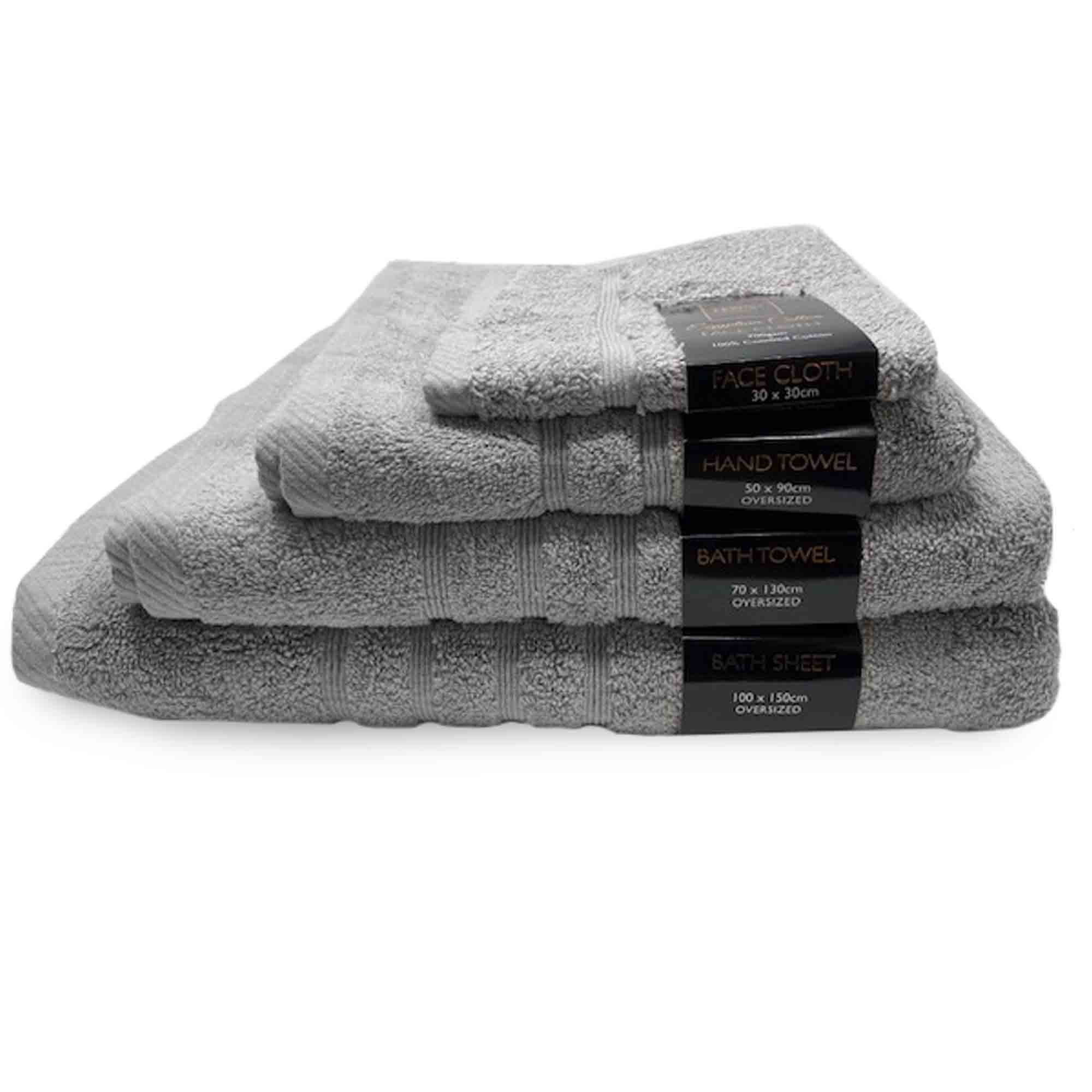 Lewis’s Luxury Egyptian 100% Cotton Towel Range - Silver - Face Cloth  | TJ Hughes