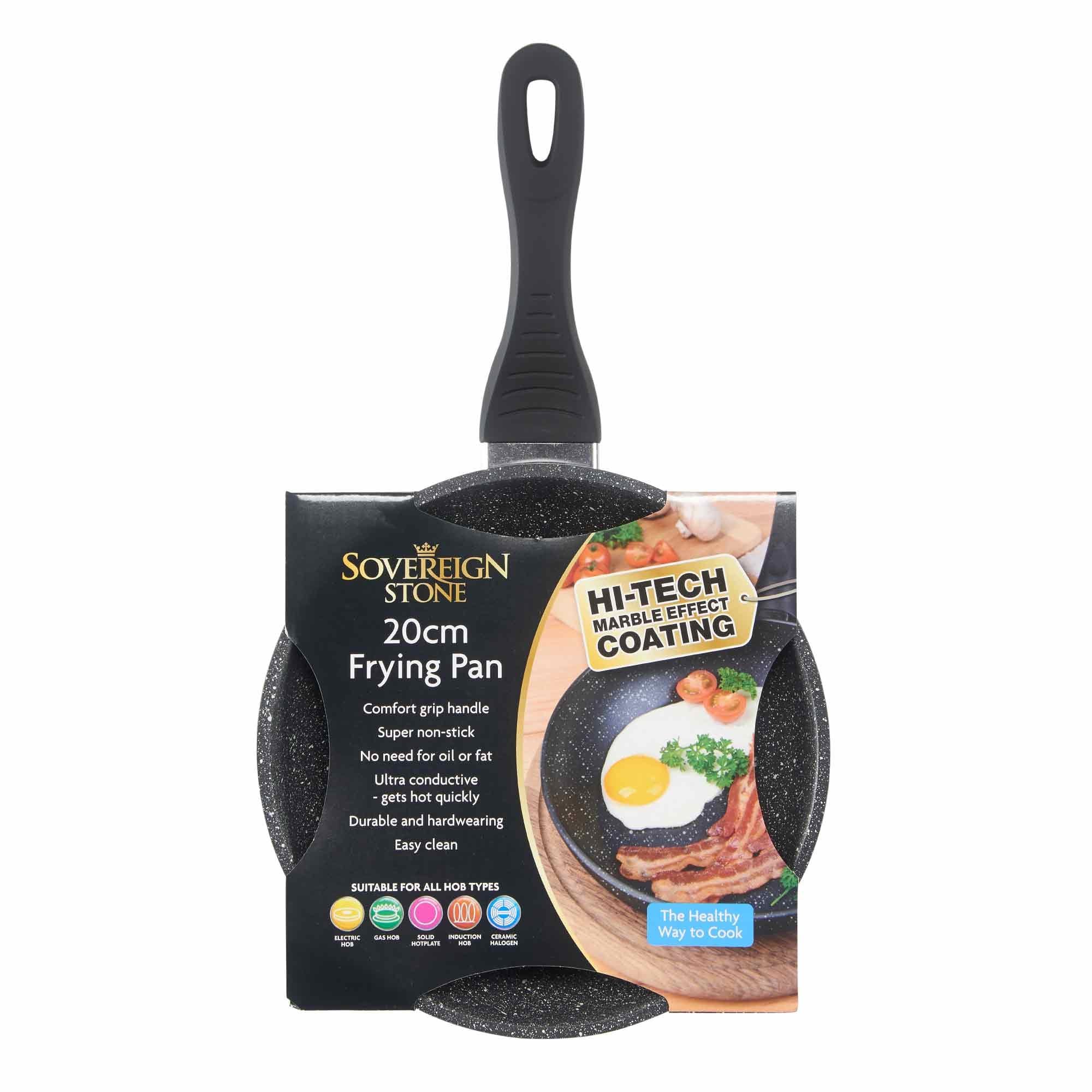 Lewis’s  Sovereign Stone Forged Aluminium Marble Effect Non Stick Frying Pan - 20cm  | TJ Hughes