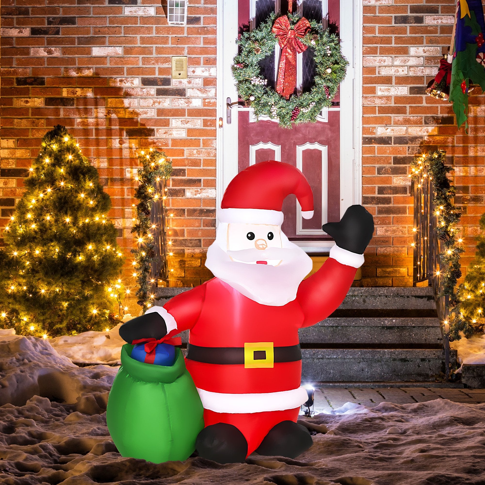 Christmas Time Inflatable Blow up Christmas Santa Claus 120cm LED  | TJ Hughes